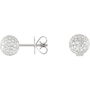 Gold 18k White Pair 1 1/6 Ct Tw Diamond Earrings