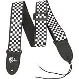 guitar accessories Rock Steady Checkerboard Poly Guitar Strap Black White guitar accessories