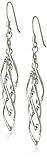 Sterling Silver Linear Swirl French Wire Earrings thumbnail