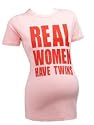 Real Women Have Twins Short Sleeve Pink - Twins Maternity T-shirt