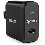 Quick Charge 3.0, Anker 18W USB Wall Charger (Quick Charge 2.0 Compatible) PowerPort+ 1 for Galaxy S7/S6/Edge/Plus, Note 4/5, Nexus 6, iPhone, LG G5 V10 and More