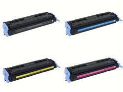 4-Pack HP Compatible Q6000A, Q6001A, Q6002A, Q6003A Toner Cartridge Set for Color LaserJet 1600, 2600 Series