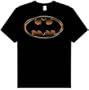 Batman Logo BLACK & GOLD EMBOSSED SHIELD Adult Black T-shirt Tee Shirt