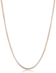 Italian 14k Rose Gold 0.70mm Round Box Chain Necklace