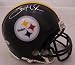 Santonio Holmes Autographed/Hand Signed Pittsburgh Steelers Mini Helmet