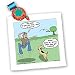 Londons Times Funny Dogs Cartoons - Dog Not Playing Fetch - Quilt Squares