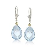15.00 ct. t.w. Blue Topaz Briolette Earrings In Two-Tone