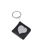 Artwedding Black PU Leather Mini Photo Frame Keychain Favor