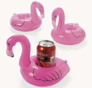 Inflatable Floating Flamingo Island Coasters Inflatable Drink Holder Pack of 6