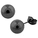 5mm - Inox 316L Stainless Steel Black Tone Ball Stud Earrings