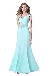 V-neck Sleeveless Floor Length Lace  Backless Polyester/Satin/Spandex Evening Dress/Prom Dress  With a Sash  and Pearls