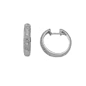 9ct White Gold 0.05 Ct Diamond Hoop Earrings