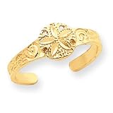 14K Diamond-Cut Sand Dollar Toe Ring - JewelryWeb