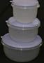 Tupperware 3pc Mixing Bowl Set True Blue Seals