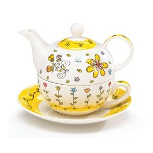 Porcelain Whimsical Flower Teapot for One Adorable Gift
