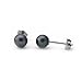14k Yellow or White Gold or Sterling Silver AAA Dyed Black Freshwater Cultured Pearl Stud Earrings