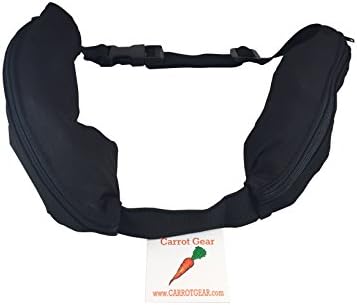 Carrot Gear Double Pouch Active Belt - Two Pocket Sweatproof Runner Money Belt (Black)