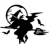 Zoom Produkt-Bild: Autoaufkleber-Aufkleber-Wandtattoo"Halloween Hexe". 30 Farben w&auml;hlbar!