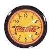 Coke Yellow Coca Cola Neon Wall Clock 20" Made In USA Spun Aluminum Powder Coated Finish