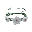 Orion's Belt Woven Silk Adjustable Thread Bracelet w. Jade Flowers