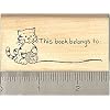 This Book Cat, Book Plate Rubber Stamp - Wood Mounted