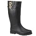 Chooka Women's Signature Solid Dual Buckle Rain Boot, Black, 9 M US