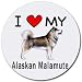 I Love My Alaskan Malamute Round Mouse Pad