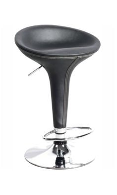 Contemporary Bombo Modern Bar Stool - Black Leather
