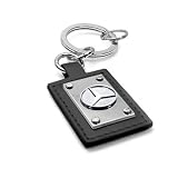 Mercedes Benz Black Leather Plaque Key Chain, Official Product