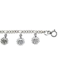 Sterling Silver Sun Charm Bracelet