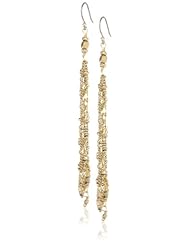 Lucky Brand Gold Beaded Tassle Earrings