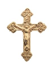 14K Yellow Gold Crucifix Lapel Pin