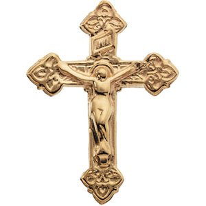 14K Yellow Gold Crucifix Lapel Pin 1 7. 5 0X 1 3. 0 0 mm by 