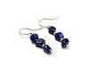 Howlite Lapis and Glass Seed Bead Earrings with Sterling Silver Plate Earwires