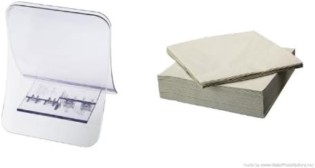 Ikea's FANTASTISK Napkin holder for 50 napkins, clear and Paper napkin, Beige (50 pack)