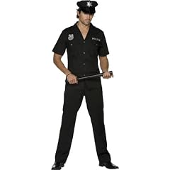 Polizistenkost�m Kost�m Polizist Polizei US Cop USA in schwarz Uniform f�r Herren Herrenkost�m Fasching Karneval Gr. M / 48 - 50