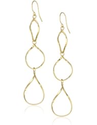 Gold Plated Triple Graduated Teardrop Earrings