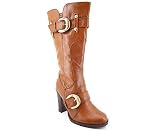 Crinkle Patent Round Toe Heel Boot