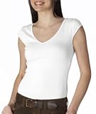 8705 Bella Sheer Rib V-Neck Tee