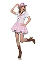 2Pc Country Cowgirl Costume Sequin Hat Gingham Dress by Leg avenue