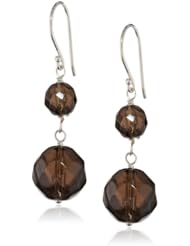 Sterling Silver Faceted Gemstone Drop Fishhook Earrings