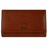 Robe di Firenze Brown Sleek Leather Flap Wallet