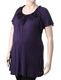 Motherhood Maternity: Plus Size Short Sleeve Sweetheart Neck Flutter Sleeve Maternity T Shirt