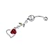 Vktech® New Rhinestone Rose Dangle Navel Belly Button Ring Piercing Jewelry Punk