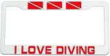 LICENSE PLATE FRAME - I LOVE DIVING