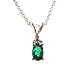 14k White Gold Natural Emerald & Diamond Necklace Pendant Ct.tw 0.53