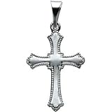 Platinum Cross Pendant - 21.0x15.0mm