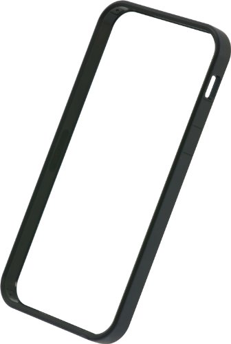 Buy Power Support Black Slate Slim Frame Flat Bumper Set + 2 screen protectors (1 crystal clear, 1 anti glare) + 1 back protector for iPhone 5 -Japanese Import