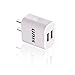 KLOKOL Home Wall Dual USB Charger,Universal Power Adapter Travel Charger for iPhone iPad, Samsung Galaxy, HTC Nexus, Smart Phones, Bluetooth Speaker Headset, White