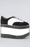 Substitute The Jump Up Shoe in Black and Ivory Suede - Shoes for Women